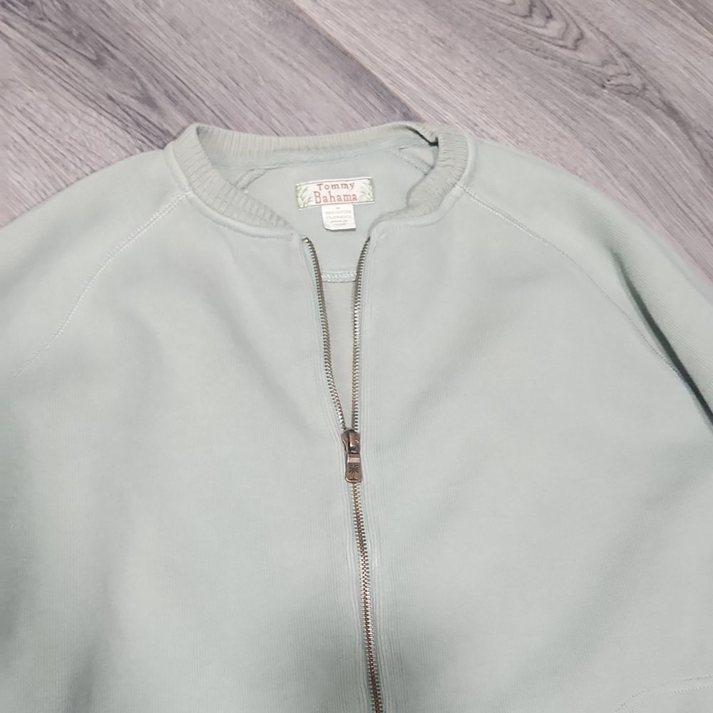 Tommy Bahama Full Zip Crewneck Seafoam Green Sweatshirt